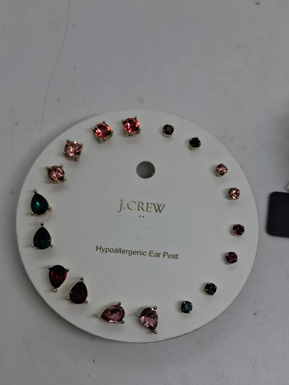 NWT J. Crew Multicolor Crystal Flower Bracelet with Assorted Stud Earrings